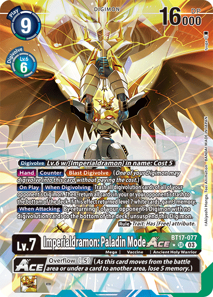 Imperialdramon: Paladin Mode ACE (BT17-077) Alternative Art
