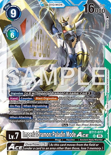 Imperialdramon: Paladin Mode ACE (BT17-077) Digimon Generation [AD01]