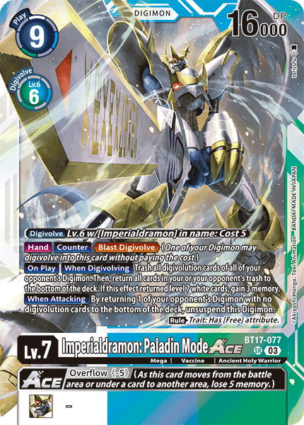 Imperialdramon: Paladin Mode ACE (BT17-077) Super Rare