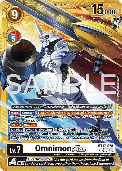 Omnimon ACE (BT17-078) Digimon Generation [AD01] Gold