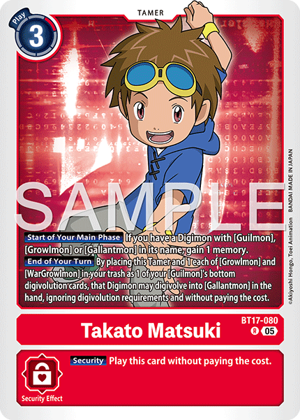 Takato Matsuki (BT17-080) Digimon Generation [AD01]