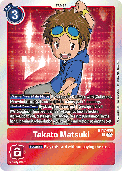 Takato Matsuki (BT17-080) Rare