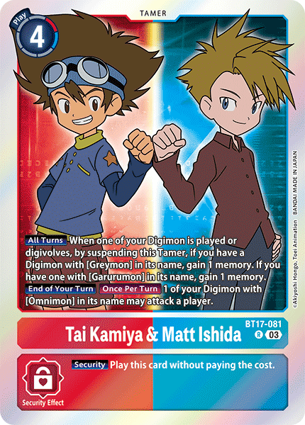 Tai Kamiya & Matt Ishida (BT17-081) Rare