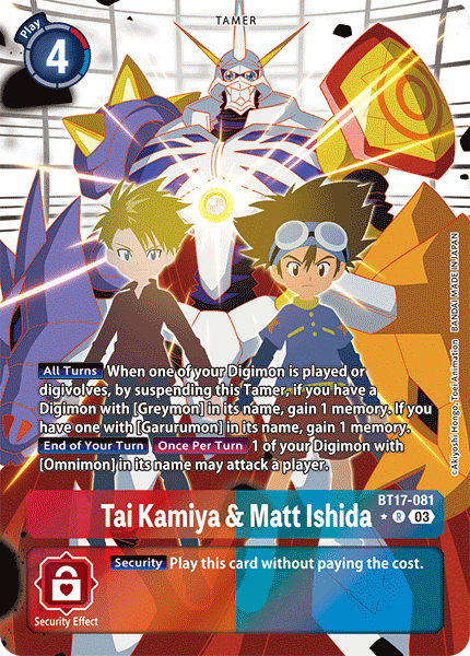 Tai Kamiya & Matt Ishida (BT17-081) Alternative Art