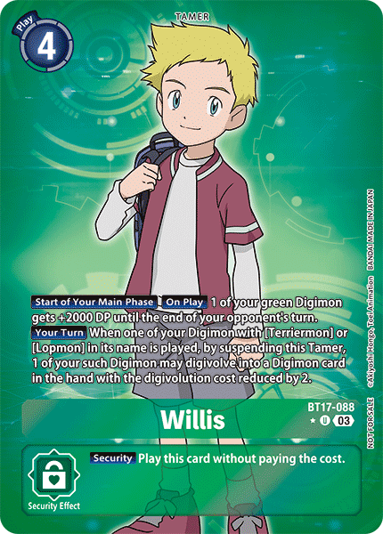 Willis (BT17-088) Box Topper