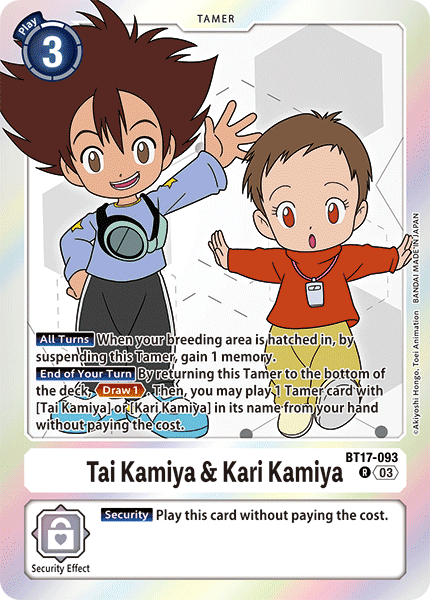 Tai Kamiya & Kari Kamiya (BT17-093) Rare