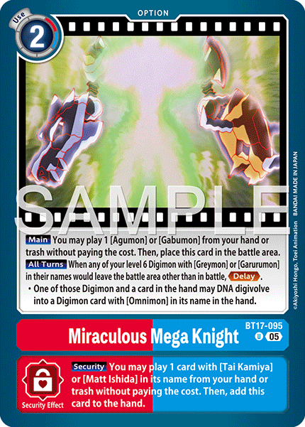 Miraculous Mega Knight (BT17-095) Digimon Generation [AD01]