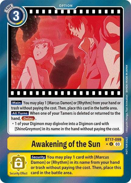 Awakening of the Sun (BT17-099) Movie Memorial Pack