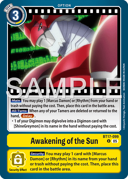 (Pre-order 27/03/2026) Awakening of the Sun (BT17-099) Digimon Generation [AD01]