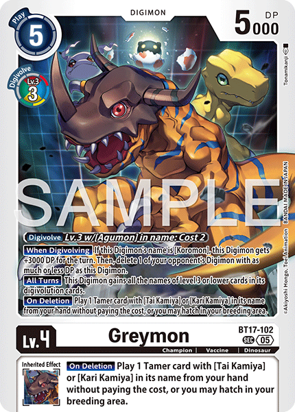Greymon (BT17-102) Digimon Generation [AD01]