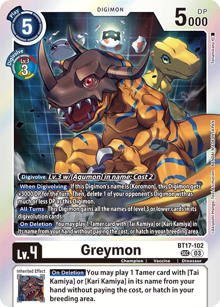 Greymon (BT17-102) Secret Rare