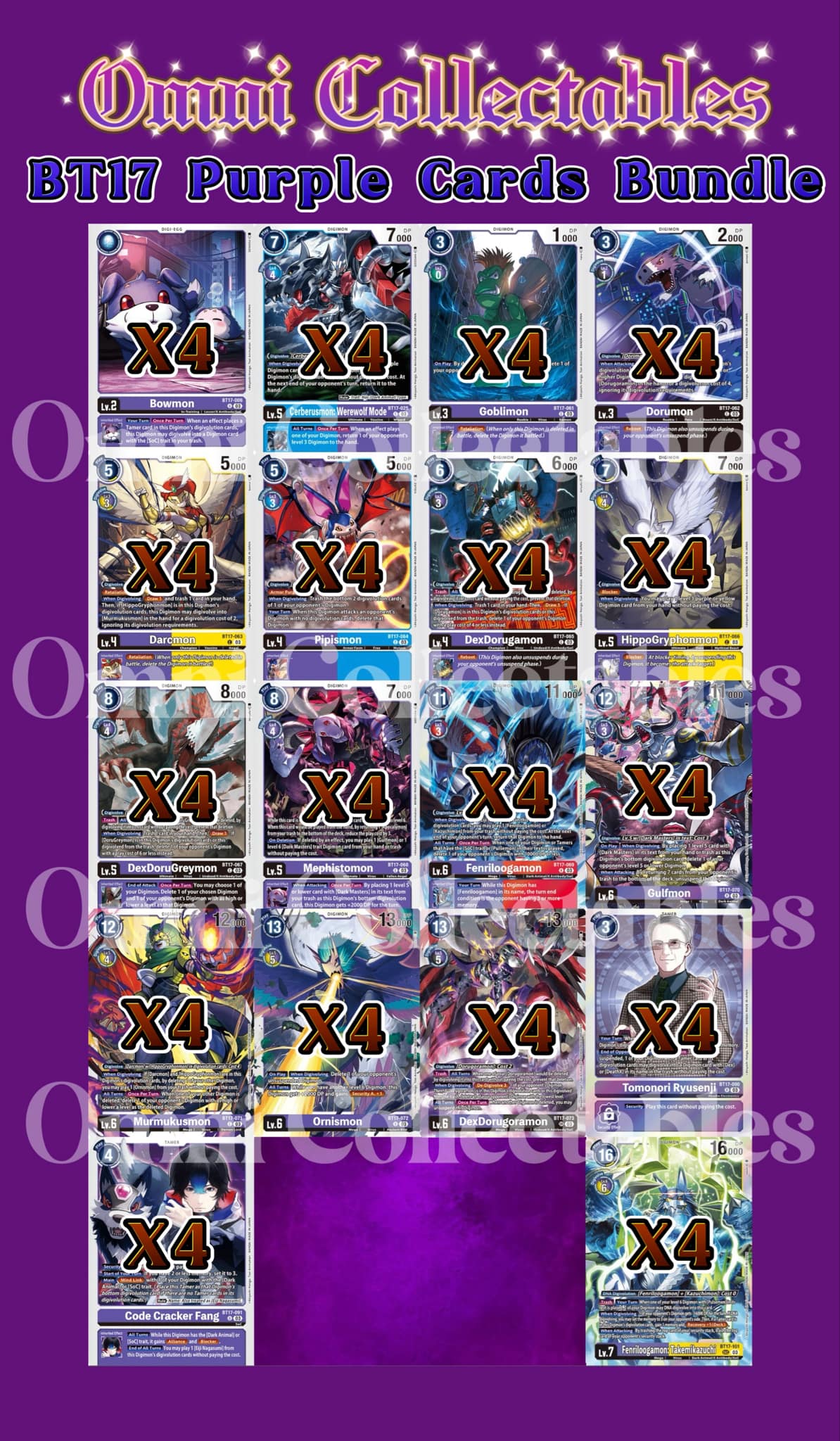 BT17 Purple Card Bundle