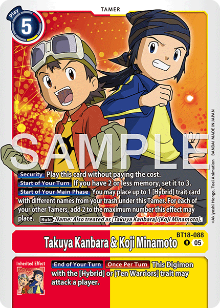 Takuya Kanbara & Koji Minamoto (BT18-088) Digimon Generation [AD01]