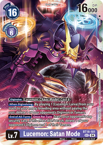 Lucemon: Satan Mode (BT18-101) Secret Rare