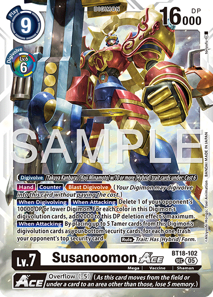 Susanoomon ACE (BT18-102) Secret Rare Digimon Generation [AD01]
