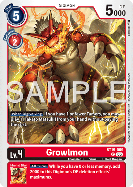 Growlmon (BT19-009) Digimon Generation [AD01]