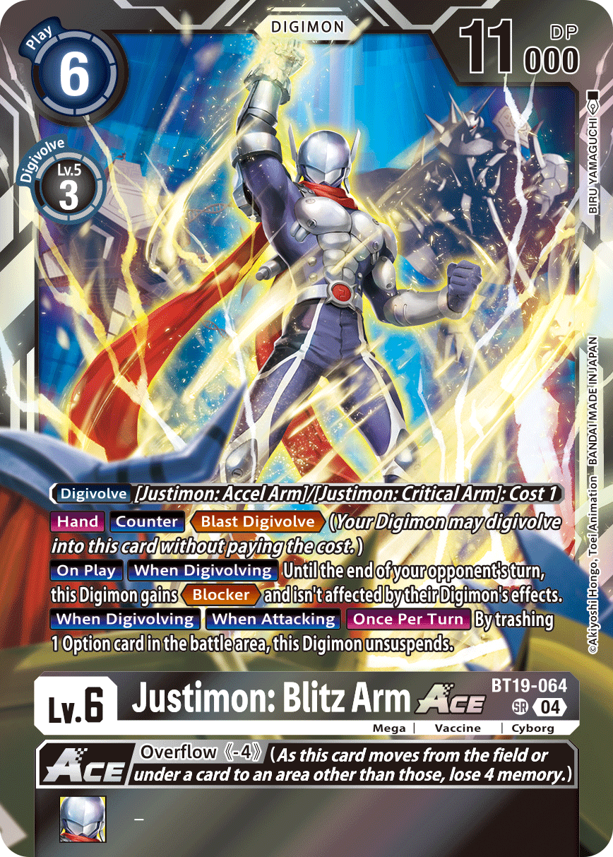 Justimon: Blitz Arm ACE (BT19-064) Super Rare