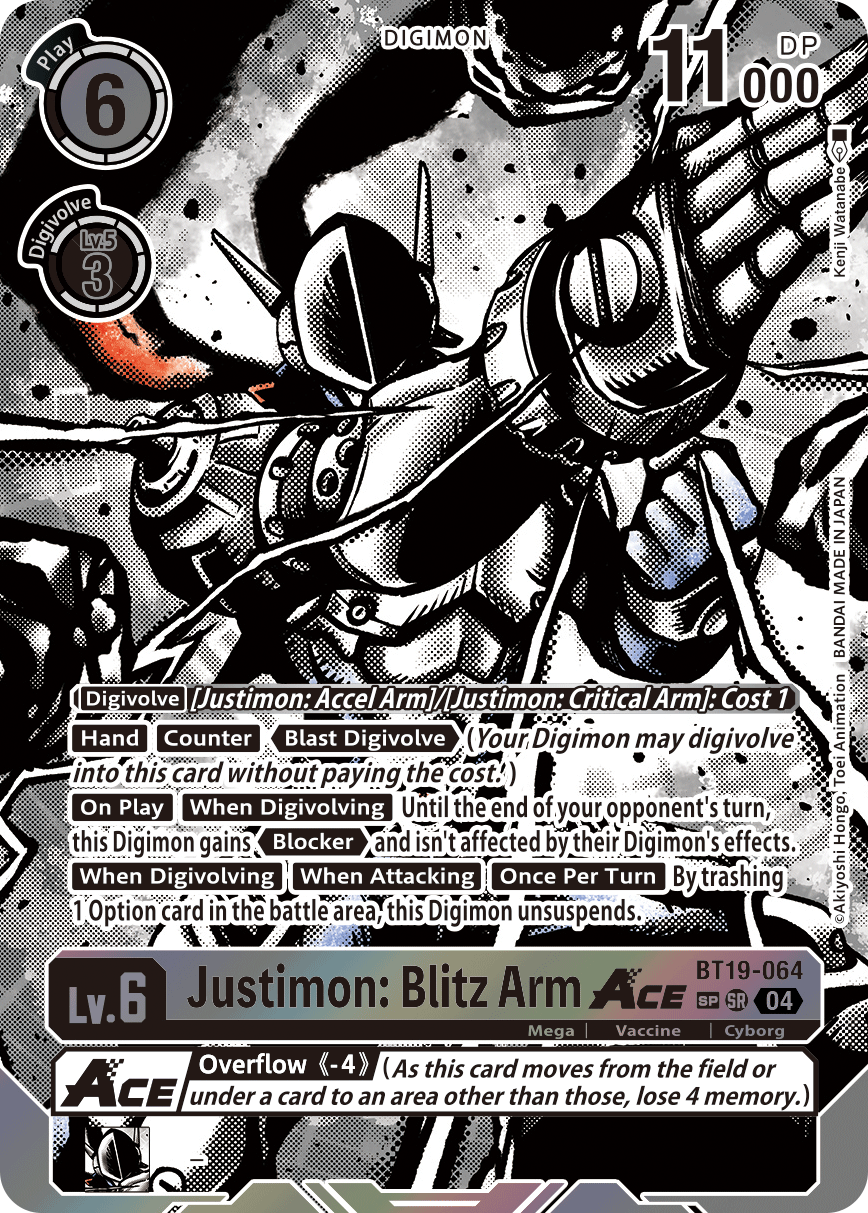 Justimon: Blitz Arm ACE (BT19-064) SP Alternative Art
