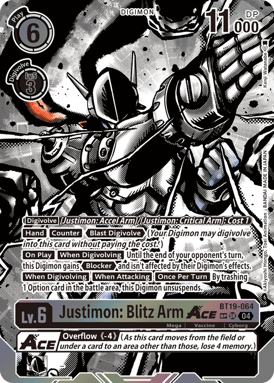 Justimon: Blitz Arm ACE (BT19-064) SP Alternative Art