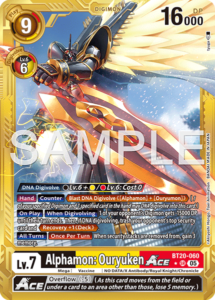 (Pre-order 27/03/2026) Alphamon: Ouryuken ACE (BT20-060) Digimon Generation [AD01] Gold