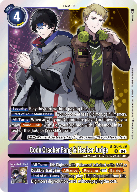 Code Cracker Fang & Hacker Judge (BT20-089) Rare