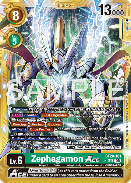 Zephagamon ACE (BT20-101) Digimon Generation [AD01] Gold