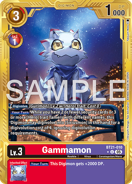 Gammamon (BT21-010) Digimon Generation [AD01] Gold