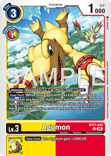 (Pre-order 27/03/2026) Agumon (BT21-040) Digimon Generation [AD01]