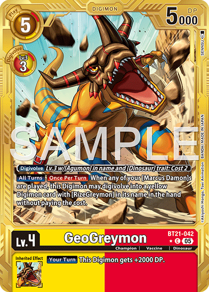 GeoGreymon (BT21-042) Digimon Generation [AD01] Gold