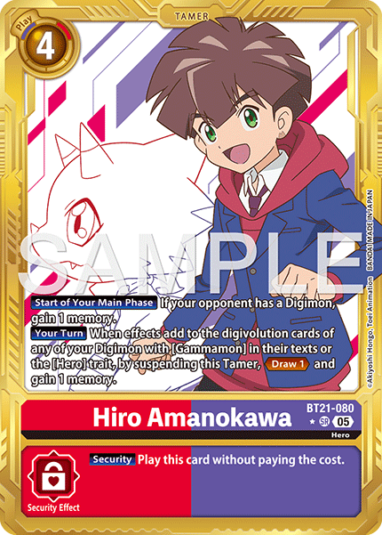 Hiro Amanokawa (BT21-080) Digimon Generation [AD01] Gold