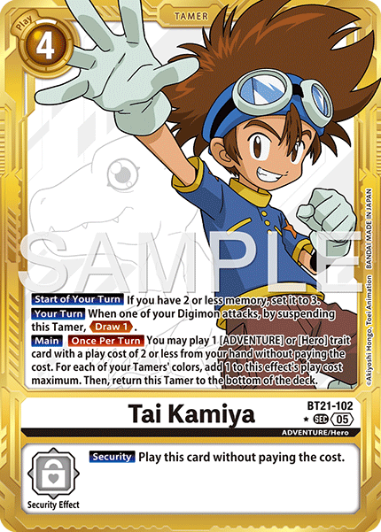 Tai Kamiya (BT21-102) Digimon Generation [AD01] Gold