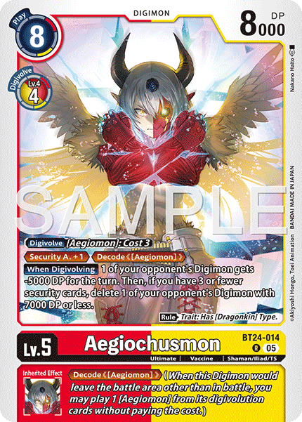 (Pre-order 23/01/2026) Aegiochusmon (BT24-014) Rare