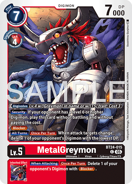 (Pre-order 23/01/2026) MetalGreymon (BT24-015) Common