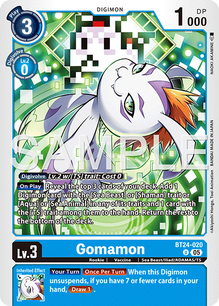 (Pre-order 23/01/2026) Gomamon (BT24-020) Uncommon