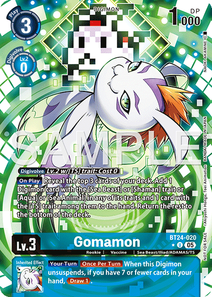 (Pre-order 23/01/2026) Gomamon (BT24-020) Box Topper