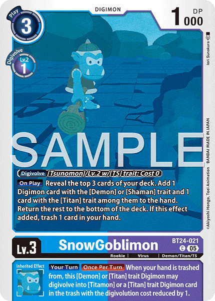(Pre-order 23/01/2026) SnowGoblimon (BT24-021) Common