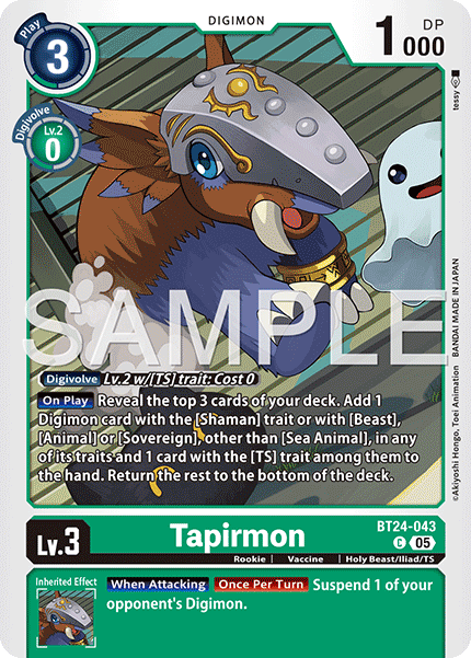 (Pre-order 23/01/2026) Tapirmon (BT24-043) Common