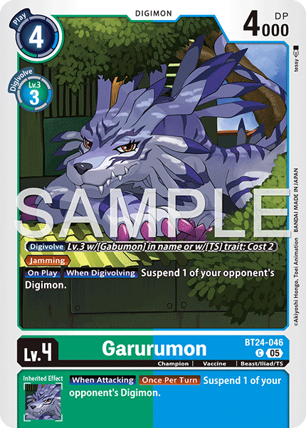 (Pre-order 23/01/2026) Garurumon (BT24-046) Common