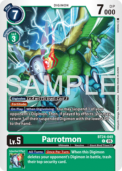 (Pre-order 23/01/2026) Parrotmon (BT24-049) Common