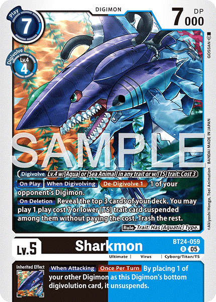 (Pre-order 23/01/2026) Sharkmon (BT24-059) Rare