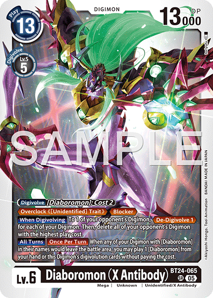 (Pre-order 23/01/2026) Diaboromon (X Antibody) (BT24-065) Super Rare