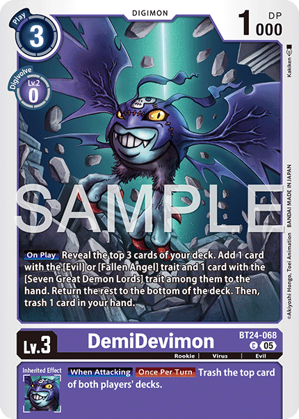 (Pre-order 23/01/2026) DemiDevimon (BT24-068) Common