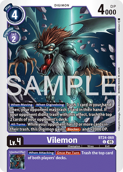 (Pre-order 23/01/2026) Vilemon (BT24-069) Common