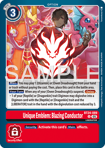 (Pre-order 23/01/2026) Unique Emblem: Blazing Conductor (BT24-089) Uncommon