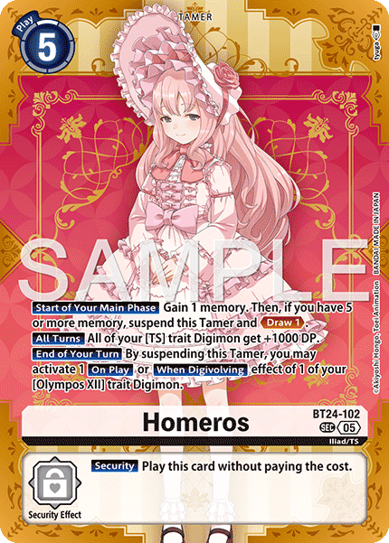 (Pre-order 23/01/2026) Homeros (BT24-102) Secret Rare