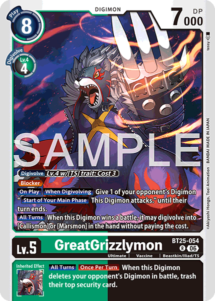 GreatGrizzlymon (BT25-054) Rare