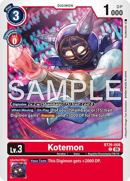 (Pre-order 28/08/2026) Kotemon (BT26-008) Common