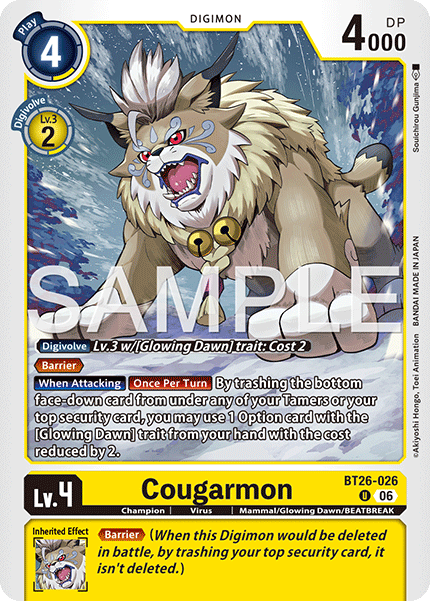 (Pre-order 28/08/2026) Cougarmon (BT26-026) Uncommon