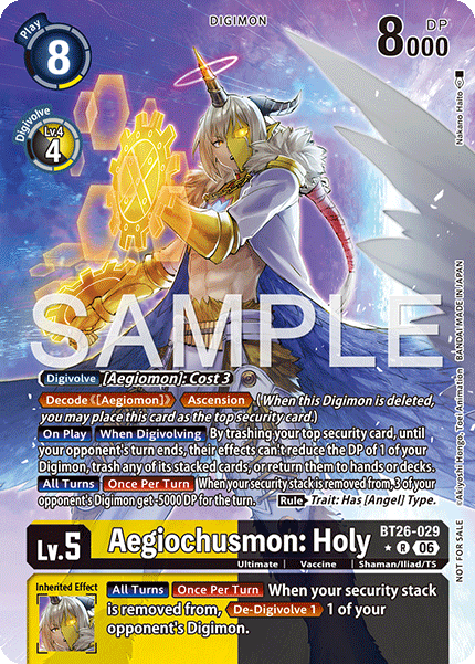 (Pre-order 28/08/2026) Aegiochusmon: Holy (BT26-029) Box Topper