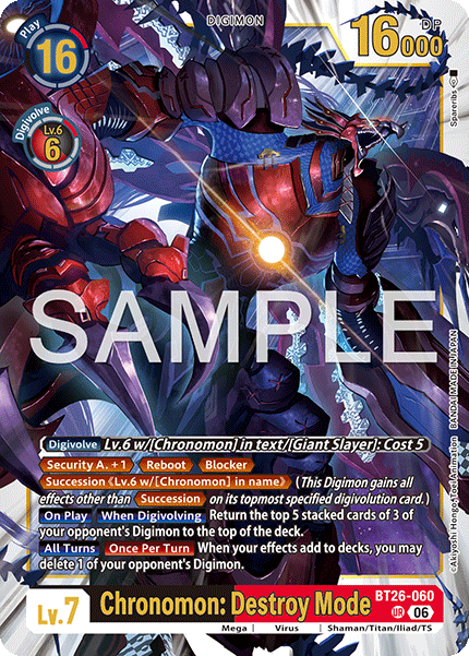 (Pre-order 28/08/2026) Chronomon: Destroy Mode (BT26-060) Ultimate Rare